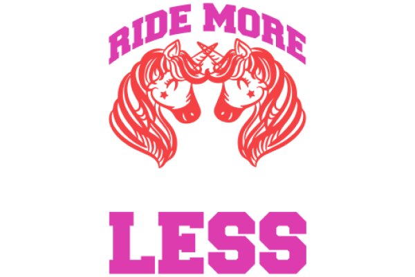 Ride More, Less: A Pink and Red Unicorn Logo