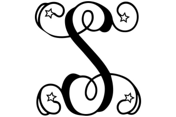 Stylized Monogram with Star and Swirl Design