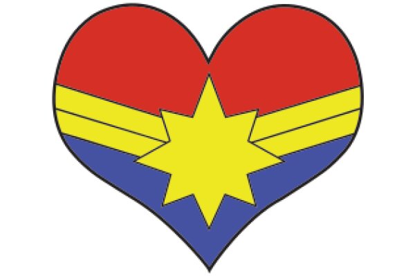 Vibrant Heart Symbol with Superhero Theme