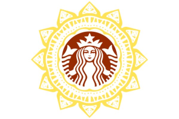 Stylized Starbucks Logo with Sunburst Design