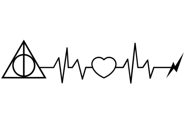 A Graphic Representation of a Heartbeat and the Deathly Hallows Symbol