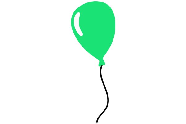 A Simple, Green Balloon with a Curved Stem