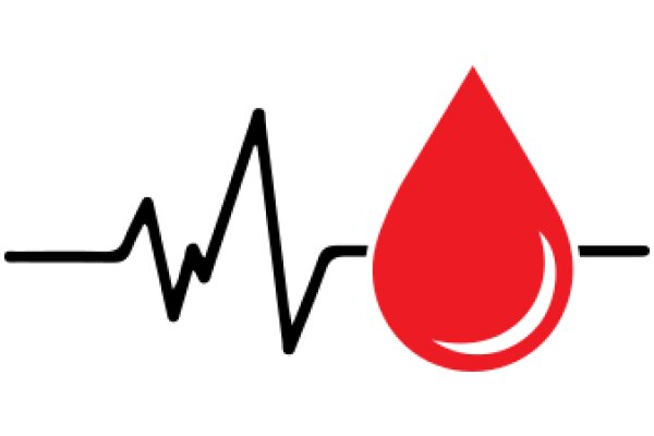 A Graphic Representation of a Heartbeat and a Droplet of Blood