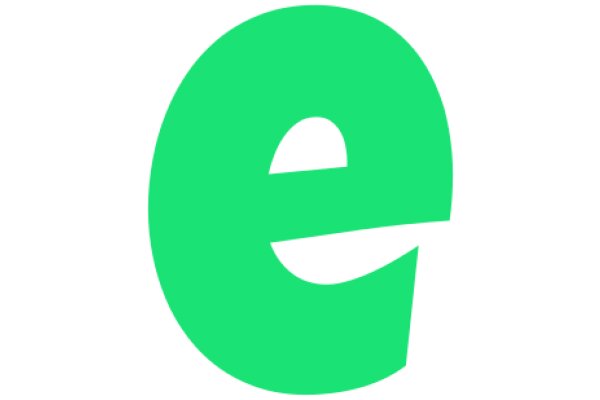 Simplistic Green Letter 'E' on a White Background