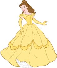 A Stylish Illustration of a Princess in a Yellow Dress