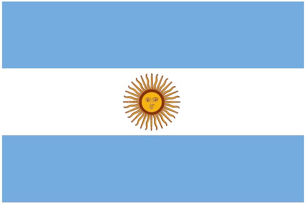 Argentine Flag with Sun Symbol