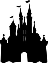 Silhouette of a Castle and Towers