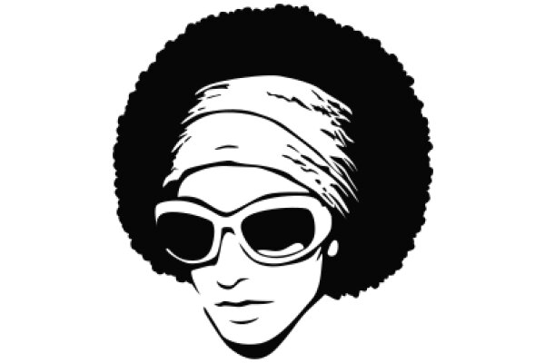 Stylish Portrait of a Woman with Sunglasses and Afro Hairstyle