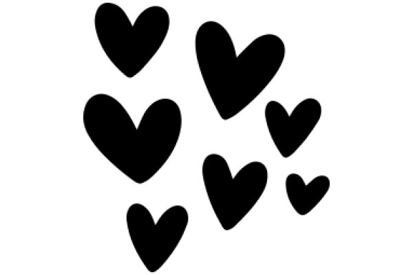 A Collection of Black Heart Emojis