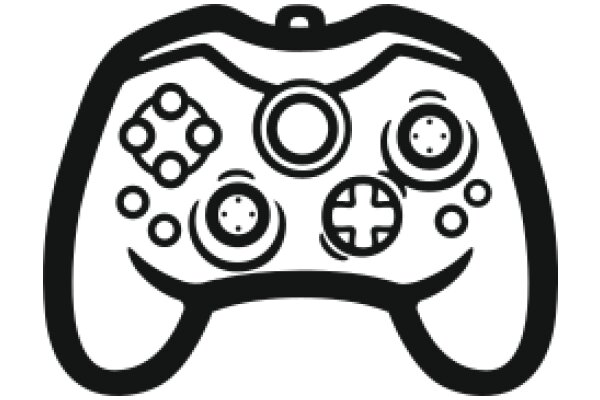 Stylized Game Controller Icon with Buttons and Symbols