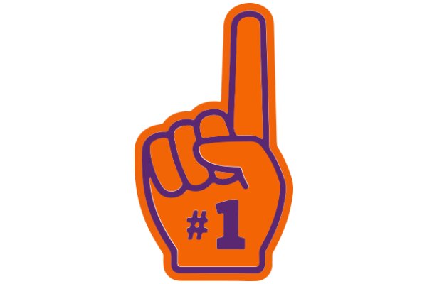 Vibrant Orange and Purple Number One Sticker