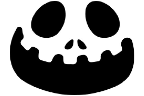 A Playful Halloween Icon: A Smiling Skull with Eyes and Teeth