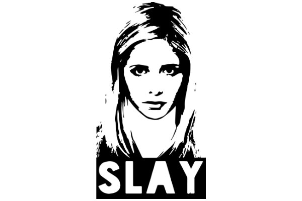 Stylized Portrait of a Woman with the Word 'SLAY' Superimposed