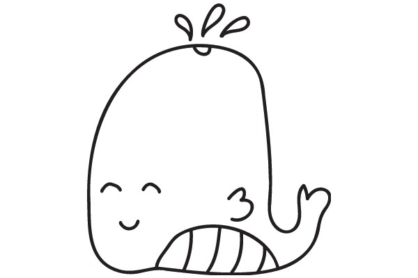 A Whimsical Whale: A Simple Line Drawing with a Smile