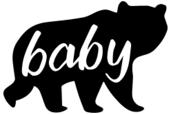 Stylized Black Bear Silhouette with the Word 'Baby' in White