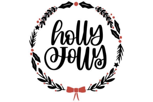 Holiday Wreath with the Word 'Holly' in a Stylized Font