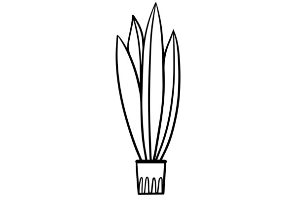 Simplistic Line Drawing of a Plant