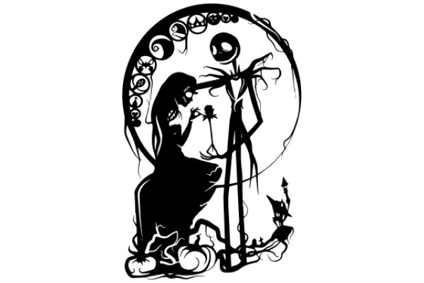 A Silhouette of a Timeless Love Story: Jack and Sally's Enchanted Adventure