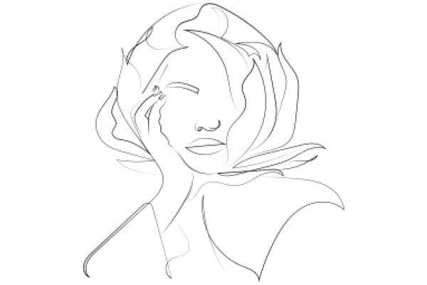 Contemplative Portrait: A Sketch of a Woman in Thought