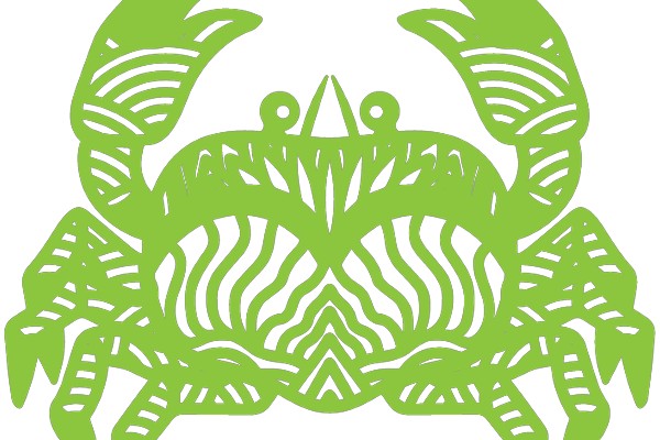 Vivid Green Lobster Cutout Design