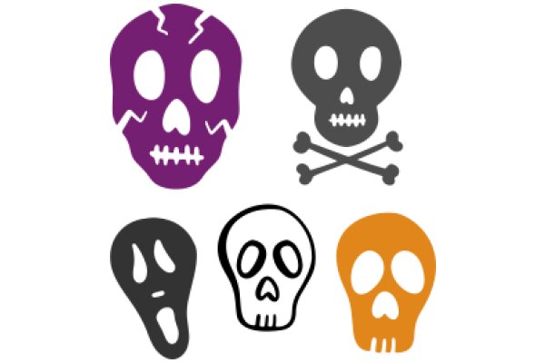 A Collection of Skull Emojis with Different Expressions