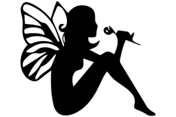 Silhouette of a Female Fairy with a Cigarette in Her Hand