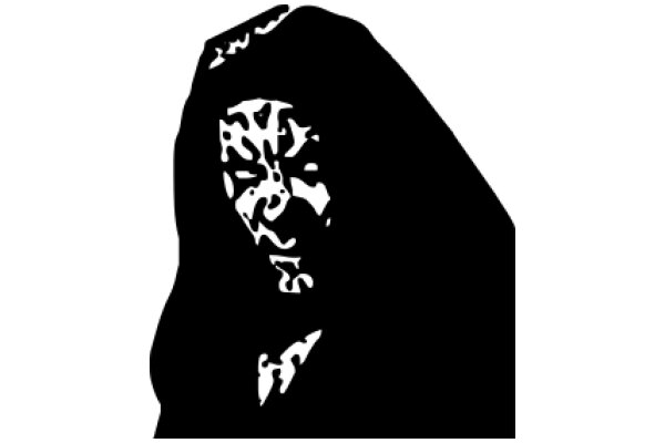 Silhouette of a Face with a Patterned Mask