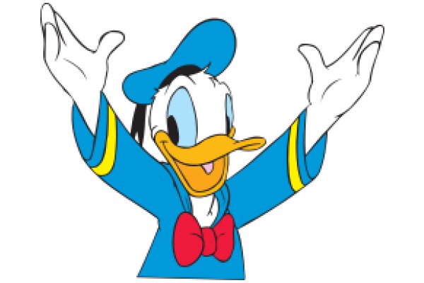 Celebrating Disney's Iconic Duck Character in a Stylish Blue and Yellow Outfit!