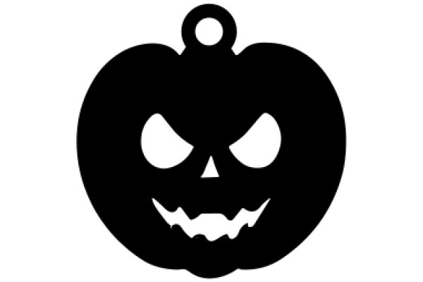 Halloween-themed Silhouette of a Pumpkin with a Scary Face