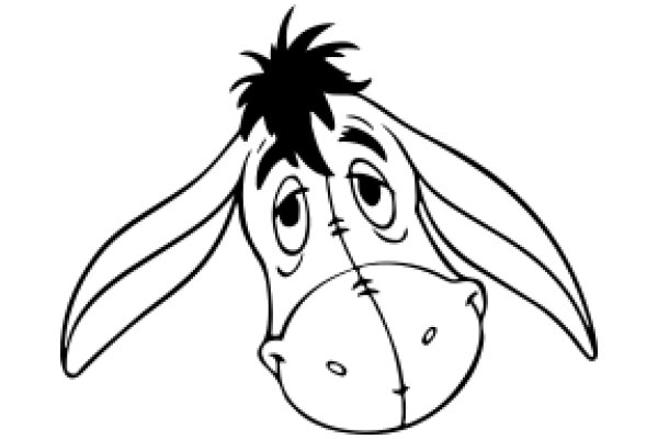 A Whimsical Cartoon of a Donkey's Head