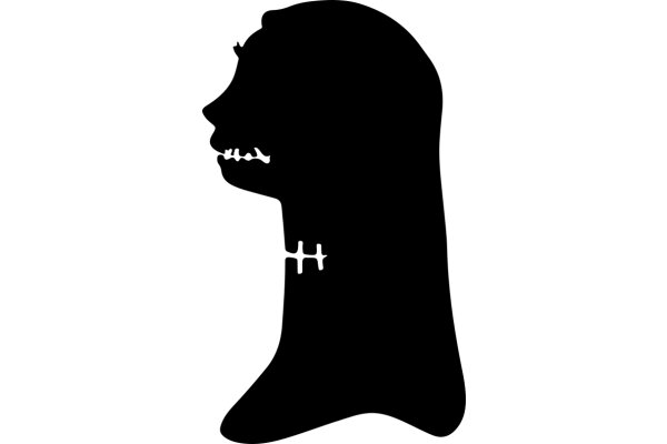 Silhouette of a Person with a Mouth and Eyes