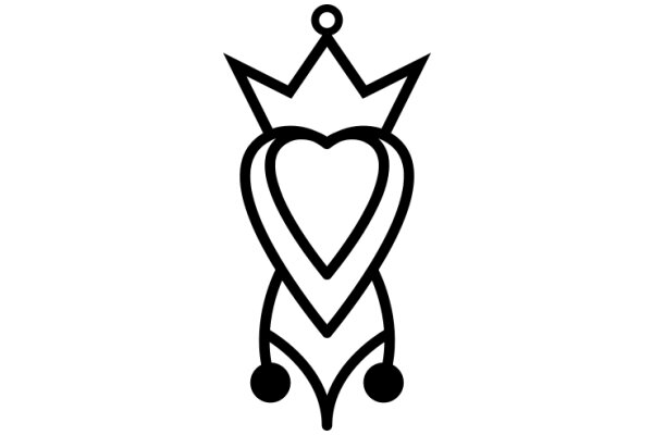 Stylized Logo of a Heart-Shaped Crown with Two Circles on Each Side