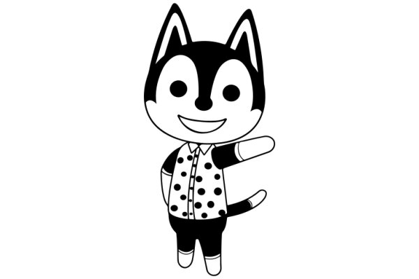 A Playful Cartoon of a Cat-Human Hybrid