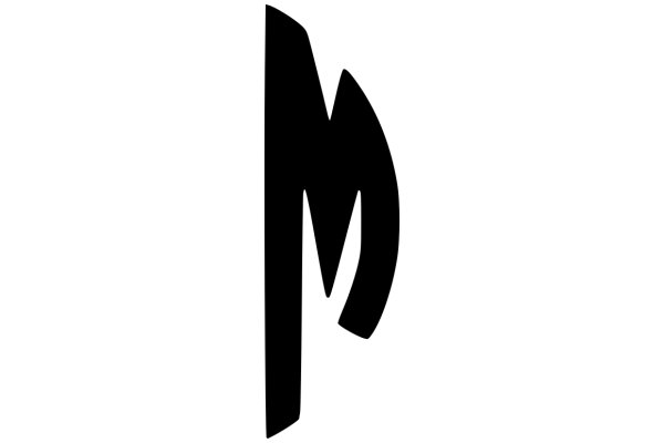 Stylized Black Letter 'M' on a White Background