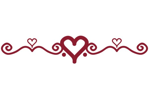 Elegant Red Heart Design with Swirling Patterns