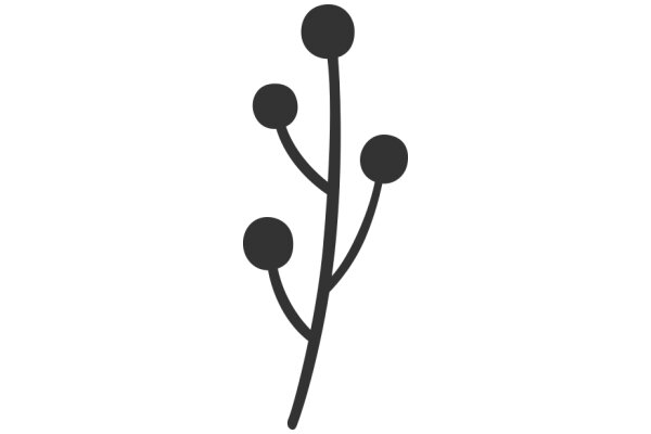 Simplistic Line Art of a Plant-like Structure with Spherical Elements