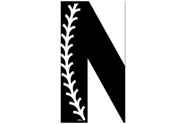 Monochrome Logo of the Letter 'N' with a Baseball Bat Design