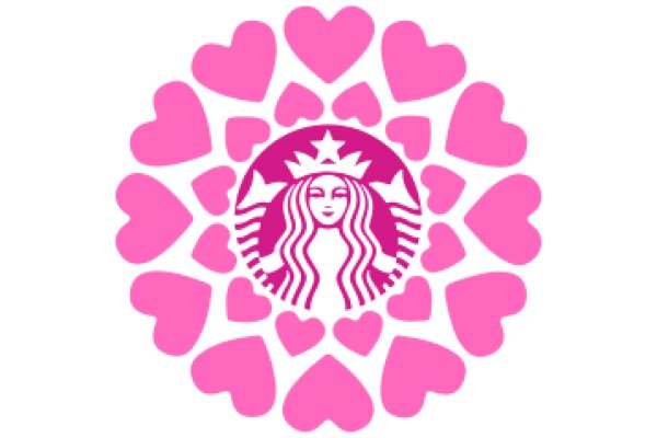 Starbucks Logo Surrounded by Pink Hearts