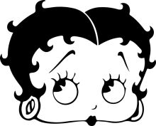 Stylized Cartoon Character with Curly Hair and Earrings