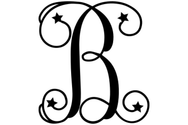 Stylized Letter 'B' with Star and Crescent Designs