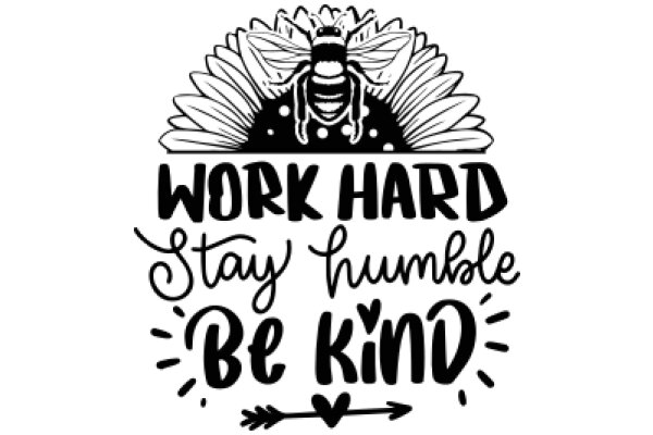 Work Hard, Stay Humble, Be Kind: A Motivational Poster Featuring a Bee