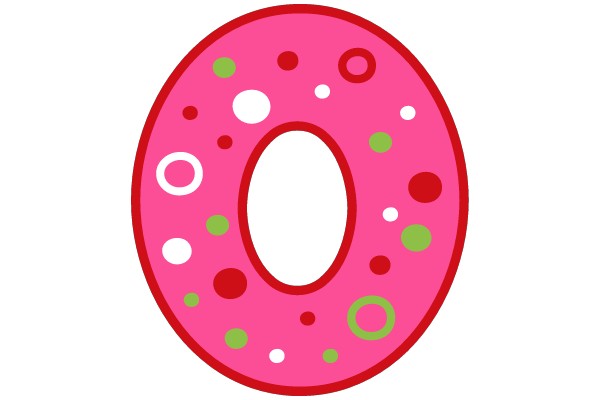 Vibrant Pink Donut with Green and White Sprinkles