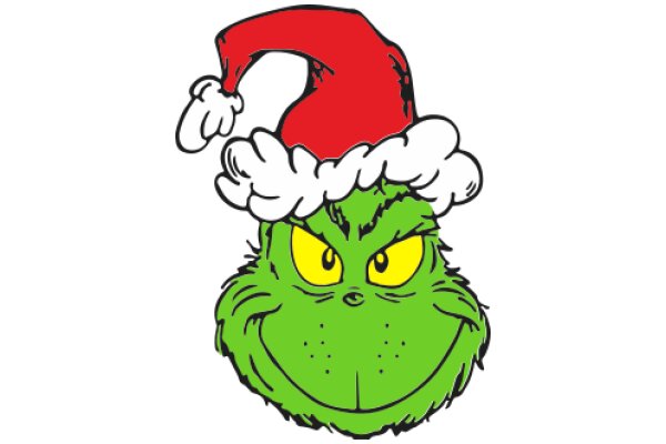 A Festive Holiday Greeting: The Grumpy Grinch in a Santa Hat