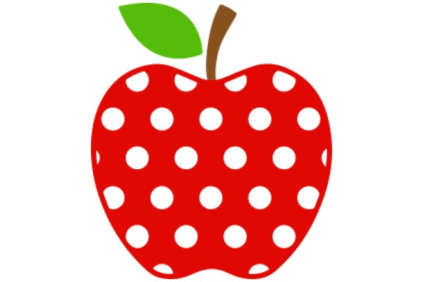 Vibrant Apple with Polka Dots and a Stem