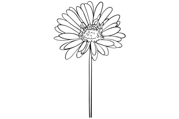 A Simple Line Drawing of a Flower