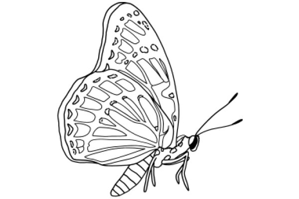 A Delicate Line Drawing of a Butterfly