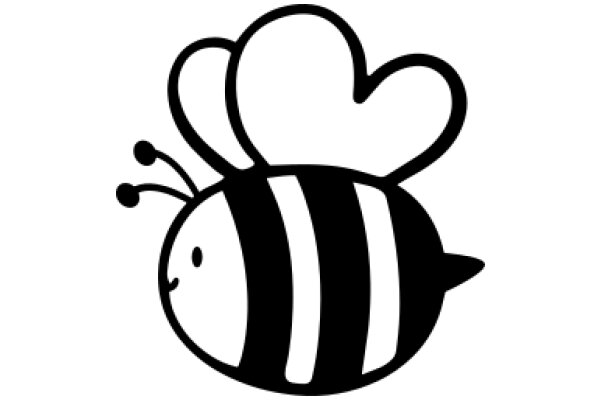 A Playful Illustration of a Bee with a Heart-Shaped Cloud