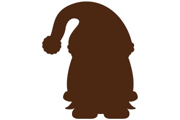 A Silhouette of a Brown Figure with a Curved Arm