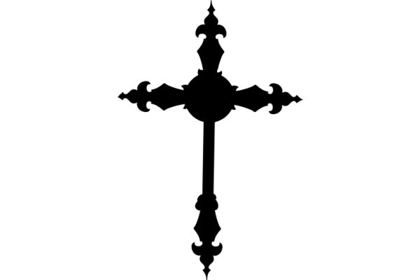 Silhouette of a Cross Against a White Background