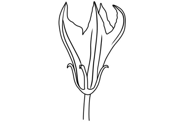 A Line Drawing of a Flower with a Mountain in the Background